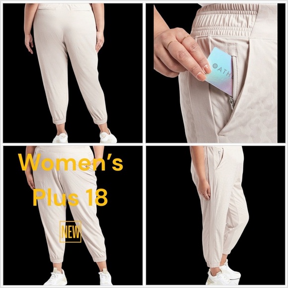 Women’s Athleta 18 Brooklyn Comfortable Joggers Pants Camo Beige Ankle Stretch - Picture 1 of 16